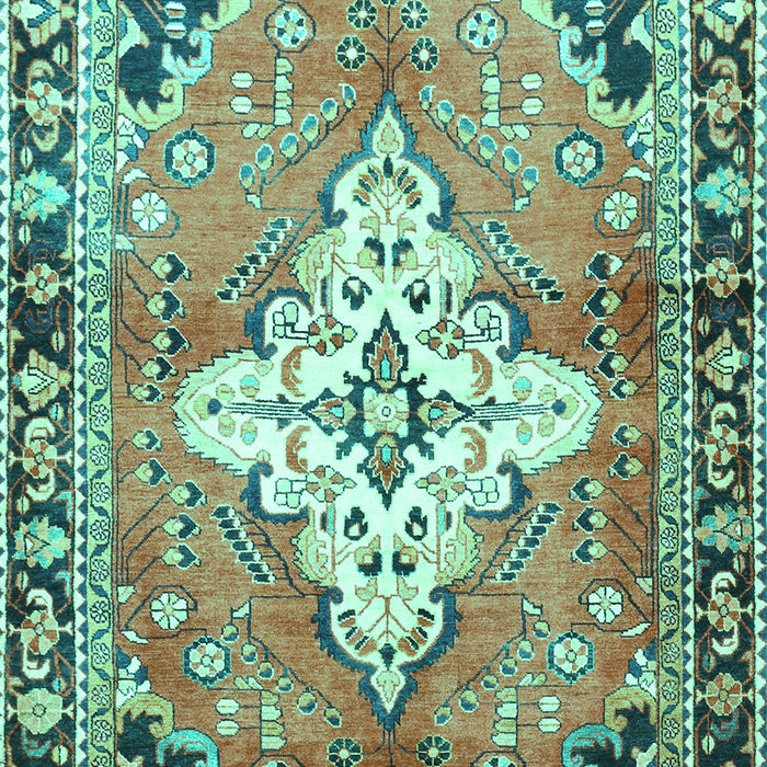 Medallion Turquoise Traditional Rug, tr604turq