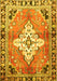 Machine Washable Medallion Yellow Traditional Rug, wshtr604yw