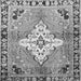 Serging Thickness of Medallion Gray Traditional Rug, tr604gry