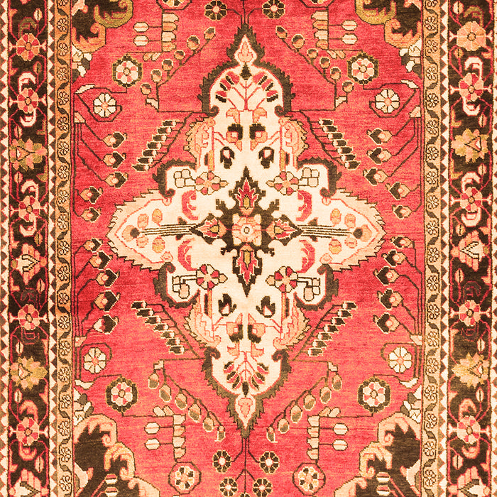 Medallion Orange Traditional Rug, tr604org