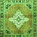 Serging Thickness of Medallion Green Traditional Rug, tr604grn