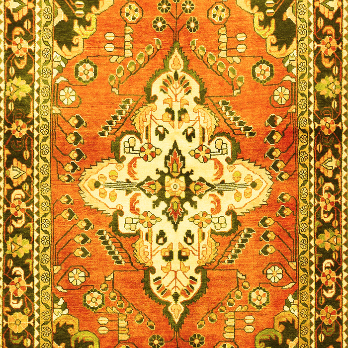 Medallion Yellow Traditional Rug, tr604yw