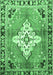 Machine Washable Medallion Emerald Green Traditional Area Rugs, wshtr604emgrn