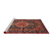 Sideview of Machine Washable Traditional Rust Pink Rug, wshtr605