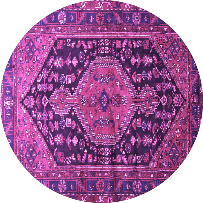 Round Persian Purple Traditional Rug, tr605pur