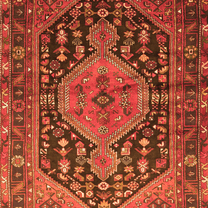 Serging Thickness of Machine Washable Persian Orange Traditional Area Rugs, wshtr605org