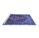 Sideview of Machine Washable Persian Blue Traditional Rug, wshtr605blu
