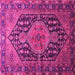 Square Machine Washable Persian Pink Traditional Rug, wshtr605pnk