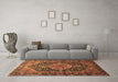 Machine Washable Persian Brown Traditional Rug in a Living Room,, wshtr605brn