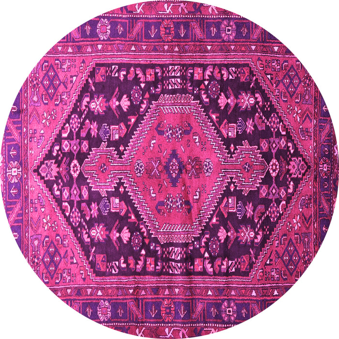 Round Persian Pink Traditional Rug, tr605pnk
