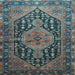 Square Machine Washable Persian Light Blue Traditional Rug, wshtr605lblu