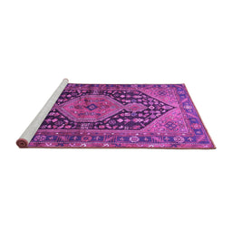 Sideview of Machine Washable Persian Purple Traditional Area Rugs, wshtr605pur