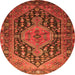 Square Persian Orange Traditional Rug, tr605org