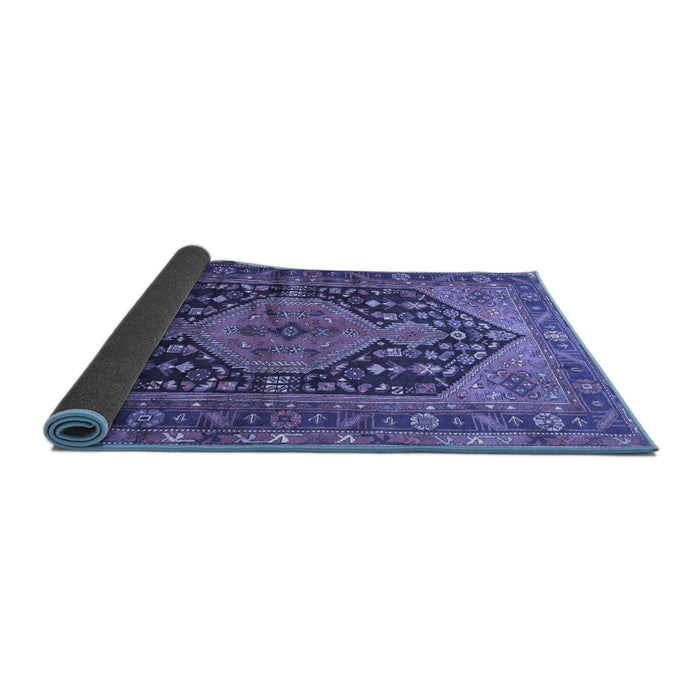 Sideview of Persian Blue Traditional Rug, tr605blu