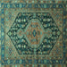 Square Persian Turquoise Traditional Rug, tr605turq