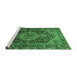 Sideview of Machine Washable Persian Emerald Green Traditional Area Rugs, wshtr605emgrn