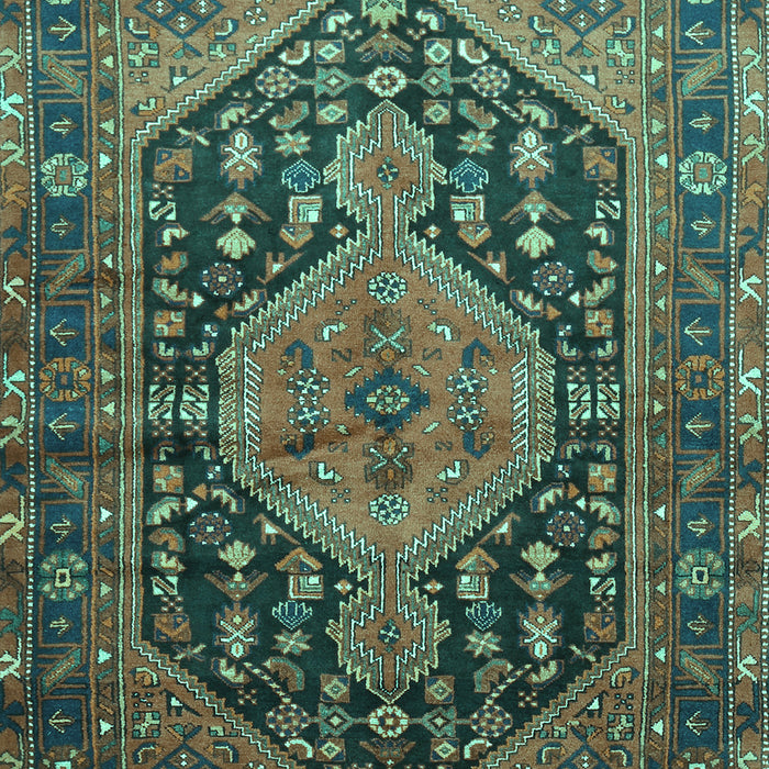 Machine Washable Persian Turquoise Traditional Area Rugs, wshtr605turq