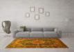 Machine Washable Persian Yellow Traditional Rug in a Living Room, wshtr605yw