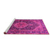 Sideview of Machine Washable Persian Pink Traditional Rug, wshtr605pnk