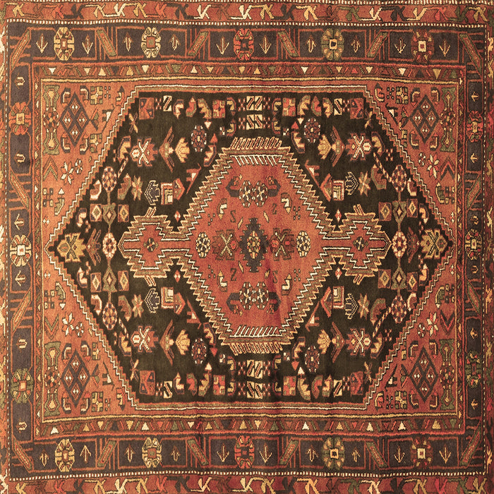 Square Persian Brown Traditional Rug, tr605brn