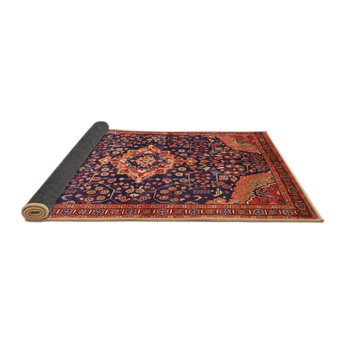 Sideview of Traditional Copper Red Pink Persian Rug, tr606