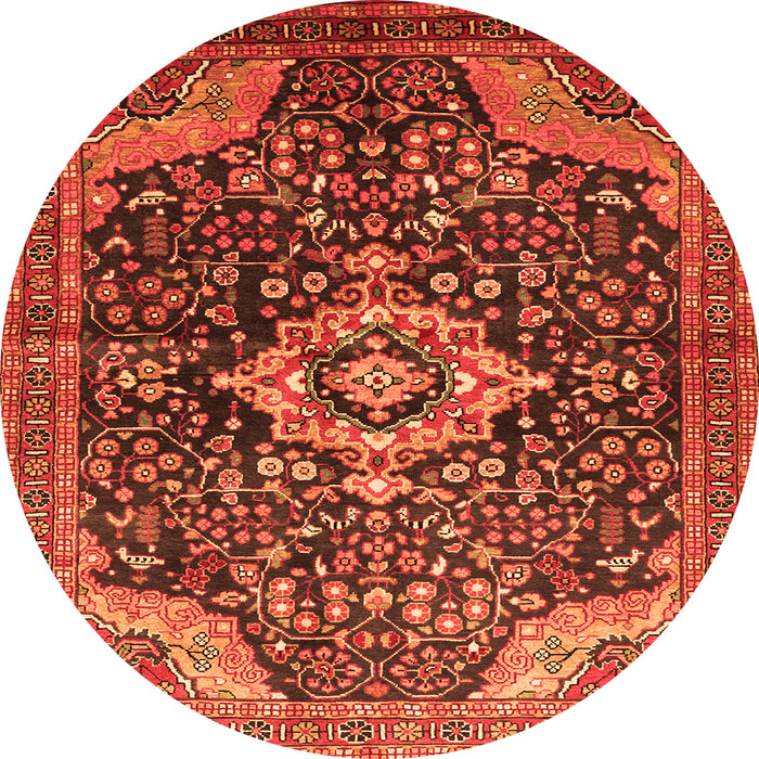 Machine Washable Persian Orange Traditional Area Rugs, wshtr606org