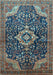 Machine Washable Persian Light Blue Traditional Rug, wshtr606lblu