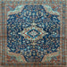 Square Machine Washable Persian Light Blue Traditional Rug, wshtr606lblu