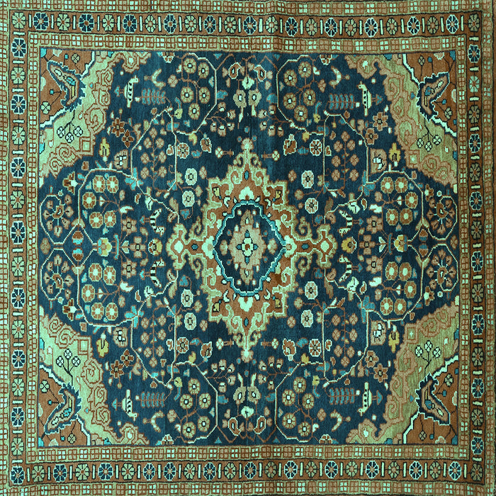 Square Persian Turquoise Traditional Rug, tr606turq