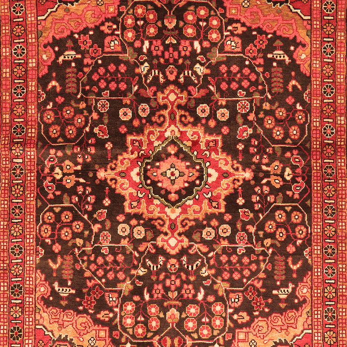 Serging Thickness of Machine Washable Persian Orange Traditional Area Rugs, wshtr606org
