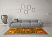 Machine Washable Persian Yellow Traditional Rug in a Living Room, wshtr606yw