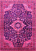 Machine Washable Persian Pink Traditional Rug, wshtr606pnk