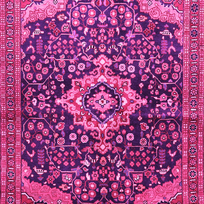 Machine Washable Persian Pink Traditional Rug, wshtr606pnk