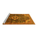 Sideview of Machine Washable Persian Yellow Traditional Rug, wshtr606yw