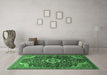 Machine Washable Persian Emerald Green Traditional Area Rugs in a Living Room,, wshtr606emgrn