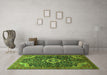 Machine Washable Persian Green Traditional Area Rugs in a Living Room,, wshtr606grn