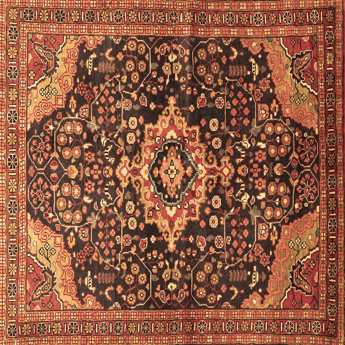 Square Machine Washable Persian Brown Traditional Rug, wshtr606brn