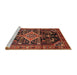 Sideview of Machine Washable Traditional Saffron Red Rug, wshtr607