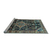 Sideview of Machine Washable Persian Light Blue Traditional Rug, wshtr607lblu