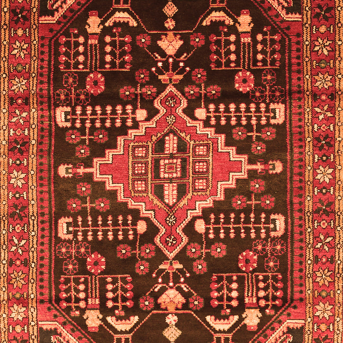 Serging Thickness of Machine Washable Persian Orange Traditional Area Rugs, wshtr607org