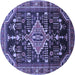 Round Persian Blue Traditional Rug, tr607blu