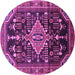 Round Persian Purple Traditional Rug, tr607pur