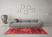 Machine Washable Persian Red Traditional Rug, wshtr607red