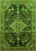 Serging Thickness of Machine Washable Persian Green Traditional Area Rugs, wshtr607grn