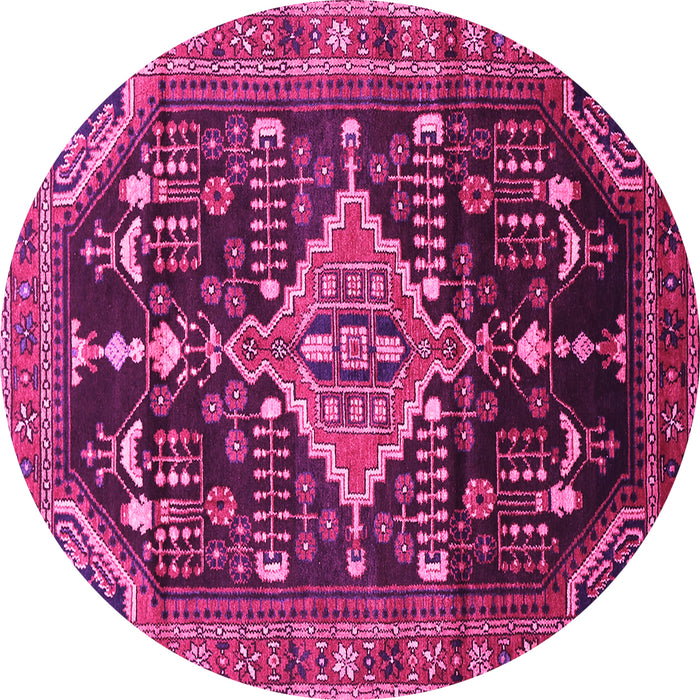 Round Persian Pink Traditional Rug, tr607pnk