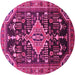 Round Persian Pink Traditional Rug, tr607pnk