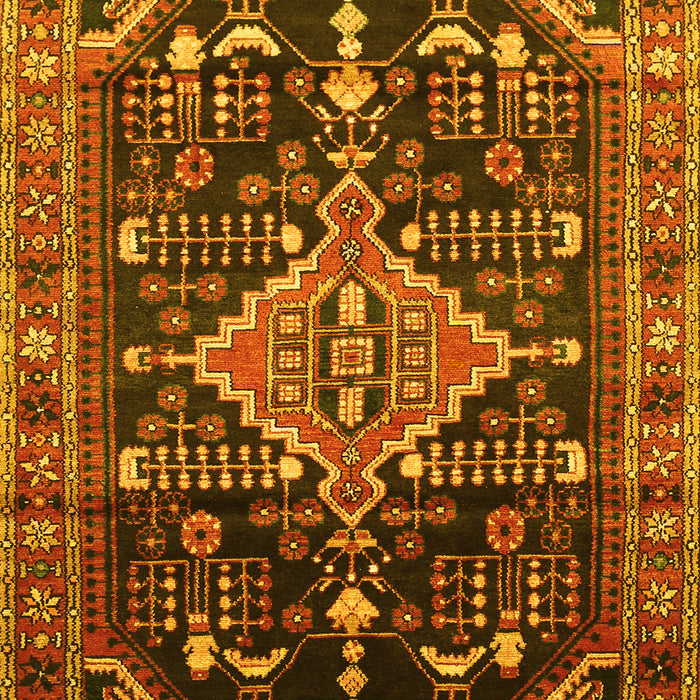 Machine Washable Persian Yellow Traditional Rug, wshtr607yw