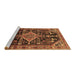 Sideview of Machine Washable Persian Brown Traditional Rug, wshtr607brn