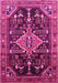 Machine Washable Persian Pink Traditional Rug, wshtr607pnk