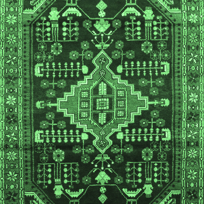 Machine Washable Persian Emerald Green Traditional Area Rugs, wshtr607emgrn